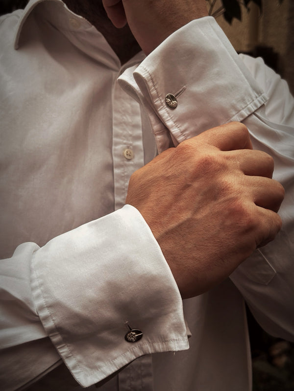 Sterling Silver Cufflinks on dress shirt